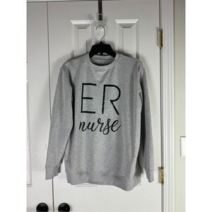 ER Nurse Womens Gray Sweatshirt Size M